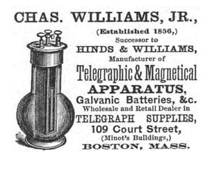 Charles Williams Jr 1873 Boston Directory Ad Charles Williams Jr 1873 Boston Directory Ad"