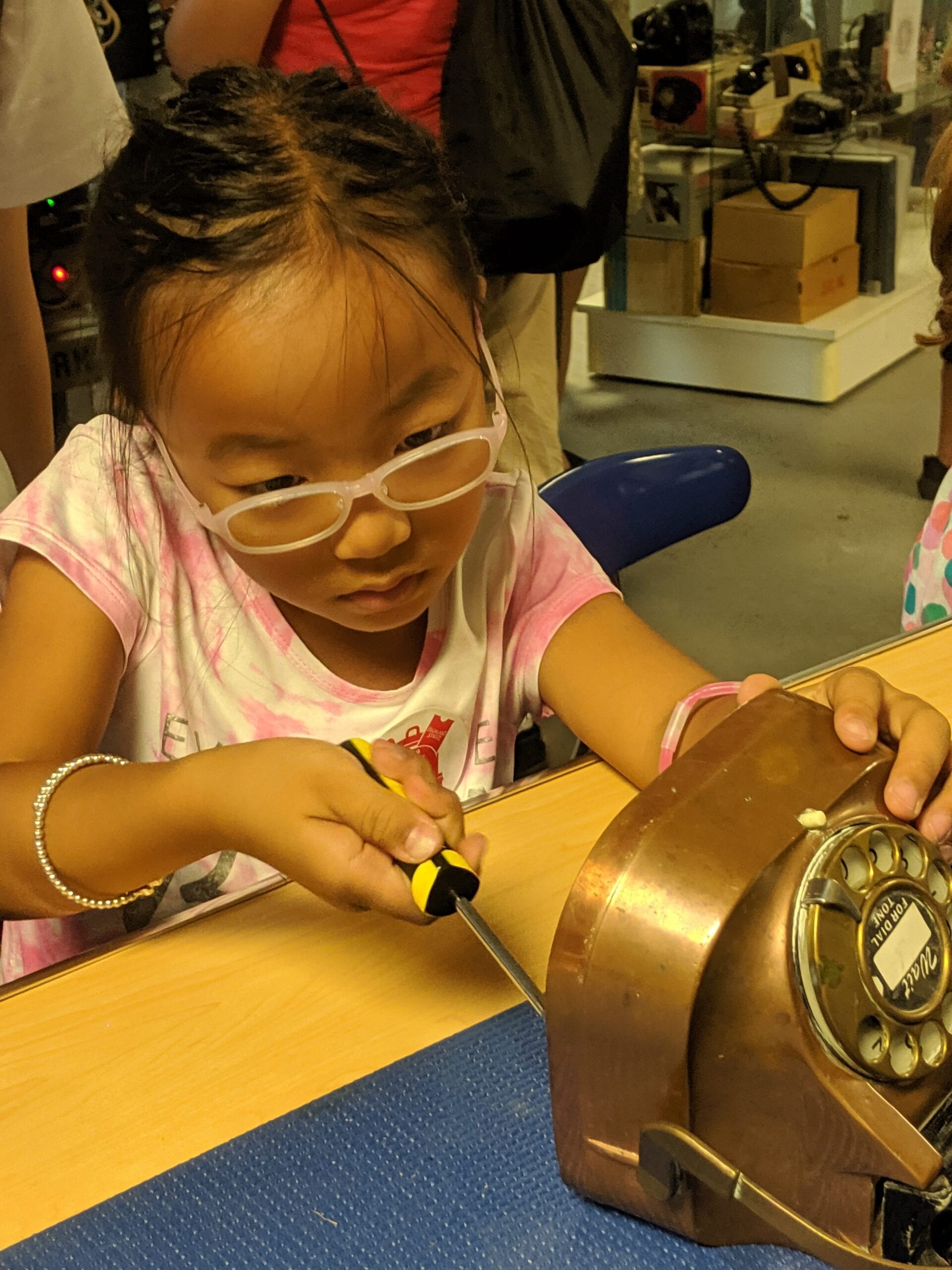 "Keep Calm And Take Stuff Apart" at The Telephone Museum on Moody Street in Waltham, MA CAUTION: Your Kids will Not want to Leave!