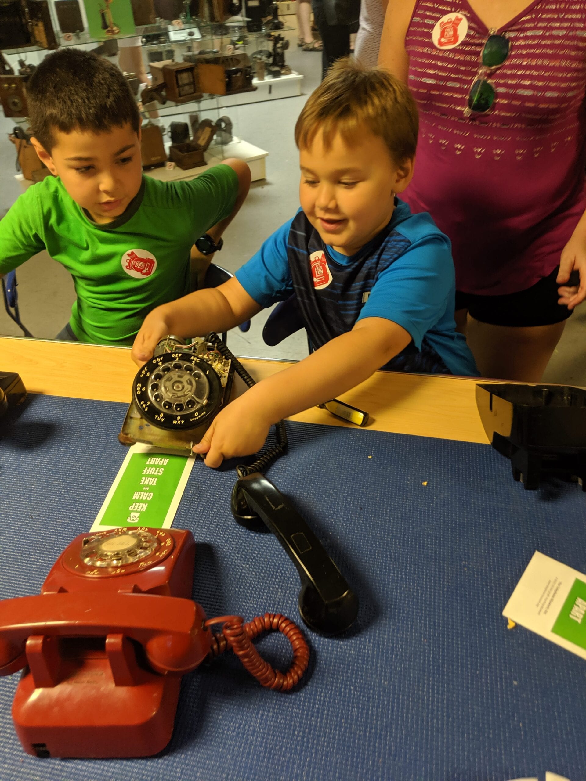 "Keep Calm And Take Stuff Apart" at The Telephone Museum on Moody Street in Waltham, MA CAUTION: Your Kids will Not want to Leave!