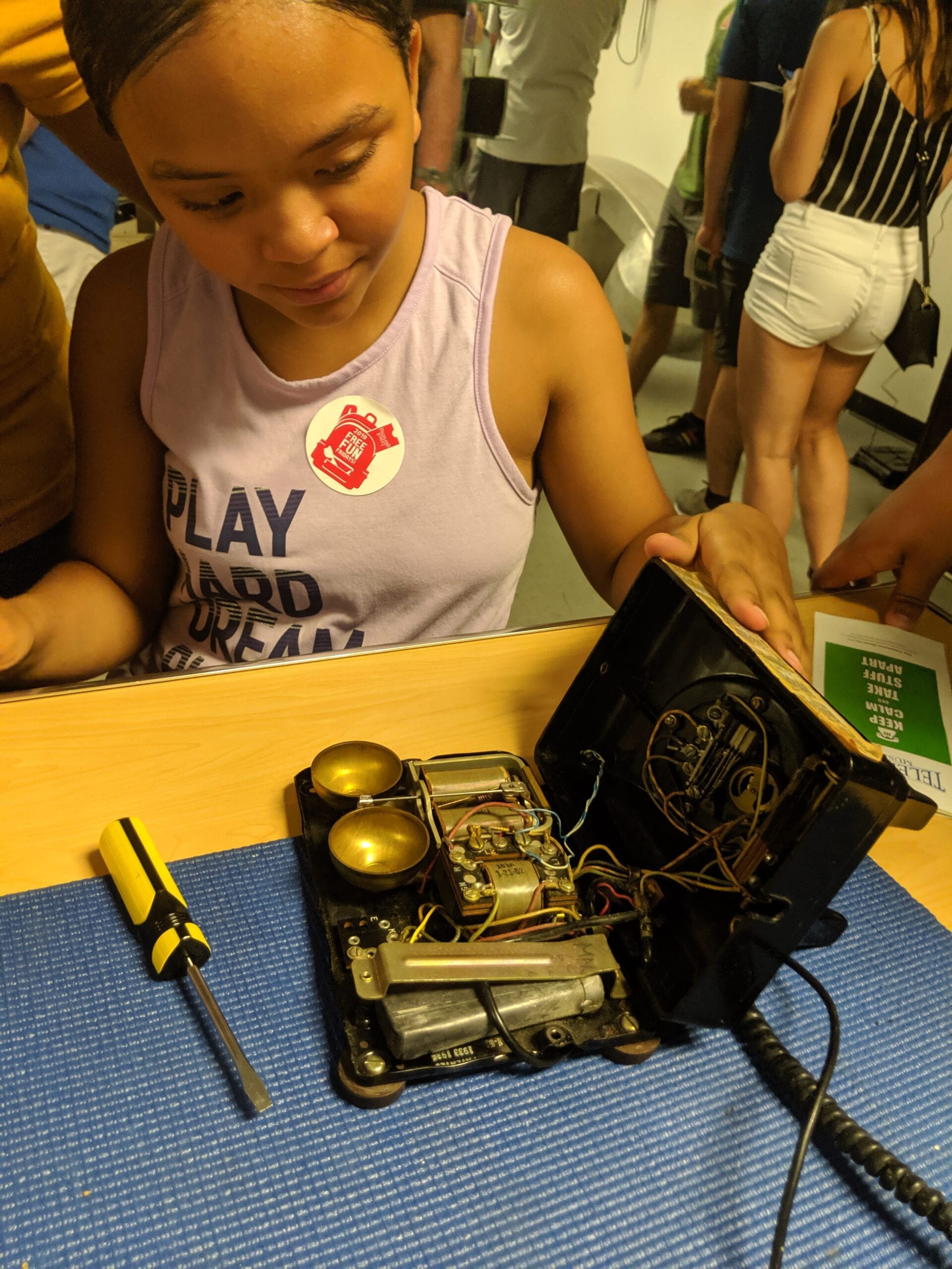 "Keep Calm And Take Stuff Apart" at The Telephone Museum on Moody Street in Waltham, MA CAUTION: Your Kids will Not want to Leave!
