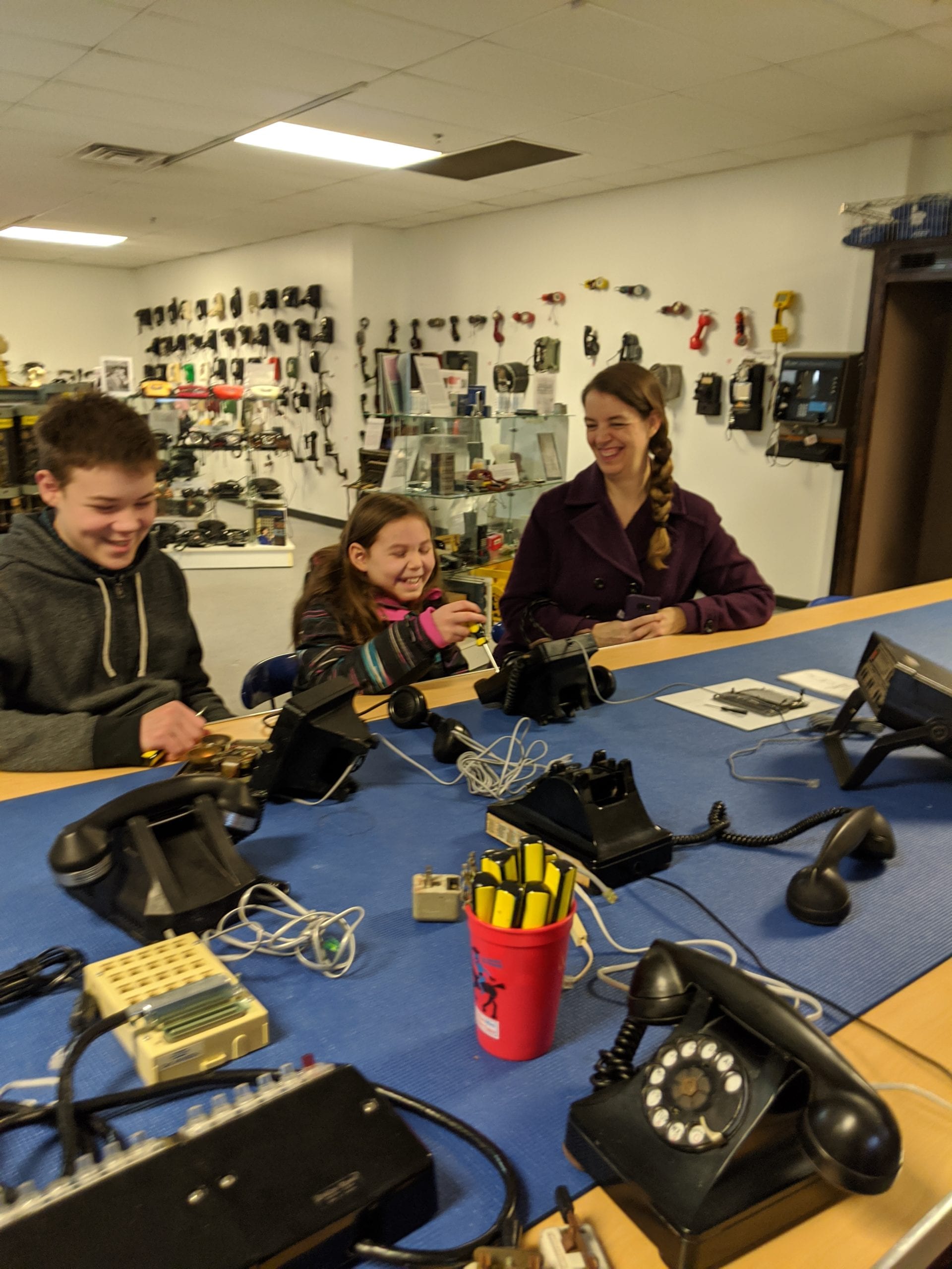"Keep Calm And Take Stuff Apart" at The Telephone Museum on Moody Street in Waltham, MA CAUTION: Your Kids will Not want to Leave!