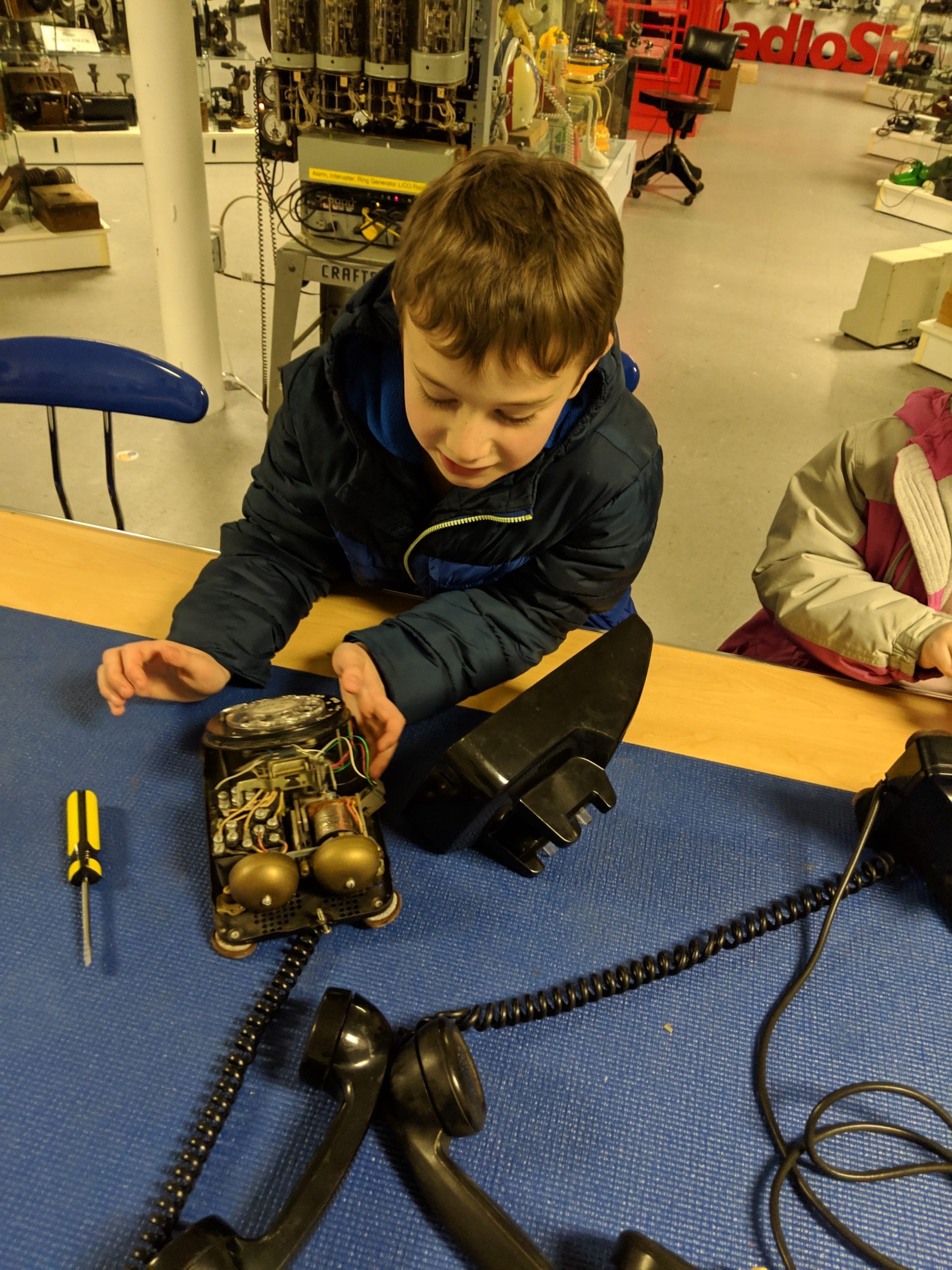 "Keep Calm And Take Stuff Apart" at The Telephone Museum on Moody Street in Waltham, MA CAUTION: Your Kids will Not want to Leave!