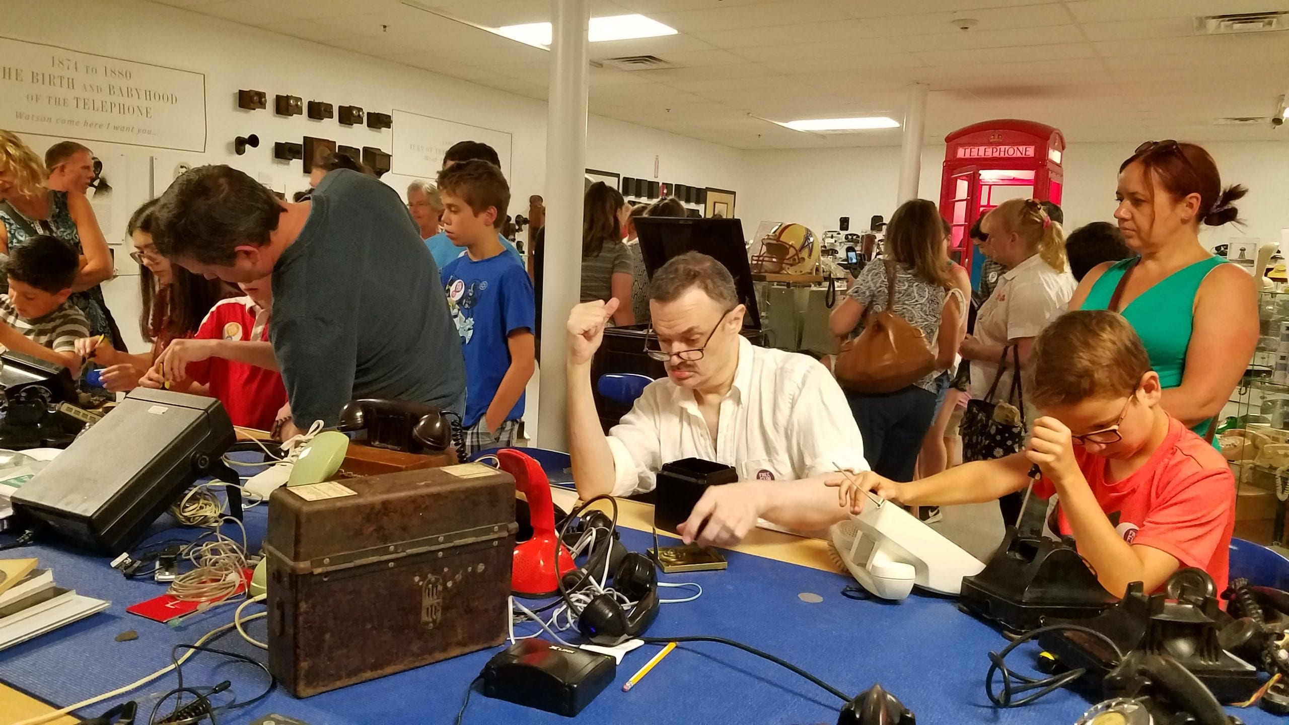 "Keep Calm And Take Stuff Apart" at The Telephone Museum on Moody Street in Waltham, MA CAUTION: Your Kids will Not want to Leave!